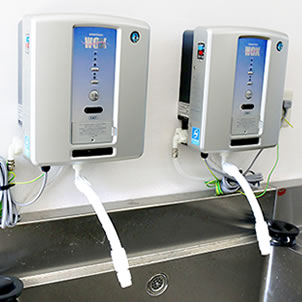 山梨のとうもろこし 旬果市場のきみひめ加工品製設備 殺菌・洗浄する機械「電解水生成装置」